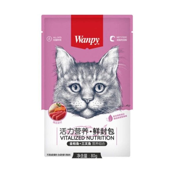 پوچ ونپی طعم مرغ و ماهی سالمون و ماهی تن ۸۰ گرمی