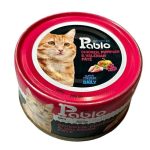کنسرو ۲۰۰ گرمی پاپلو‌ گربه با طعم مرغ و کدو حلوایی و سنبل الطیب