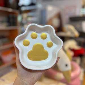 ظرف آب و غذای سرامیکی طرح پنجه