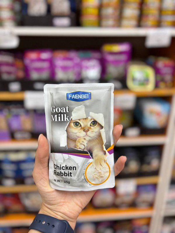 پوچ شیر بز فنبی با طعم مرغ و خرگوش
