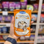 پوچ میلک شیک فنبی با طعم ماهی سالمون و گوشت و روغن ماهی گربه بالغ