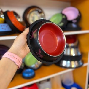 ظرف آب و غذای سگ و گربه استیل طرح حیوانات